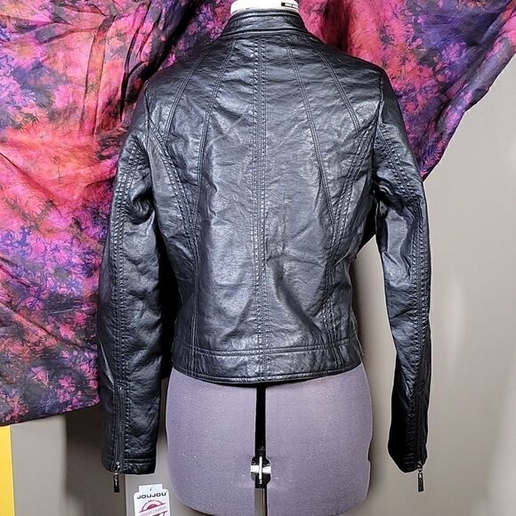 Jou Jou Juniors' Vegan Leather Jacket Sz S - Picture 5 of 13